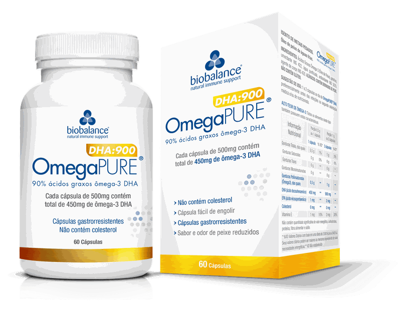 Ômega-3 DHA:900 OmegaPURE 60 Cápsulas Biobalance