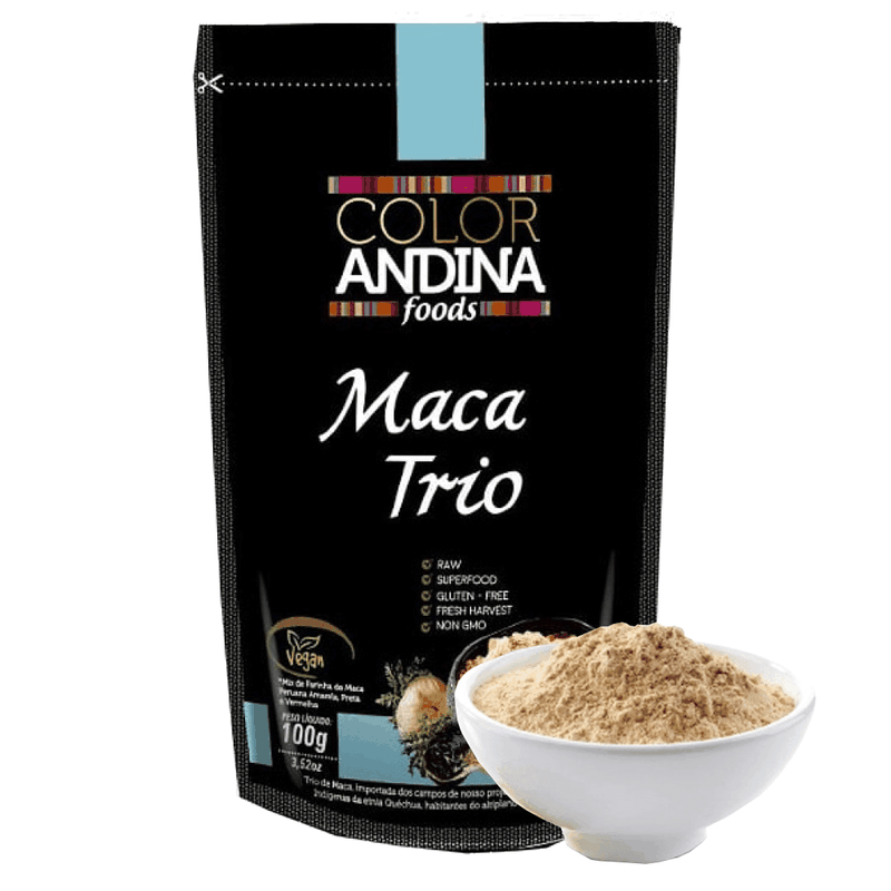 Maca Trio 100g Color Andina Food (Maca Peruana Amarela, Vermelha e Preta)