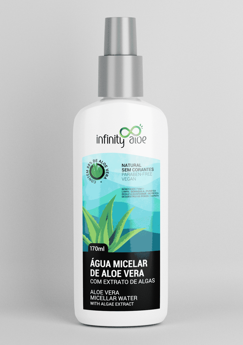 Água Micelar de Aloe Vera Com Extrato de Algas 170 ml Infinity Aloe