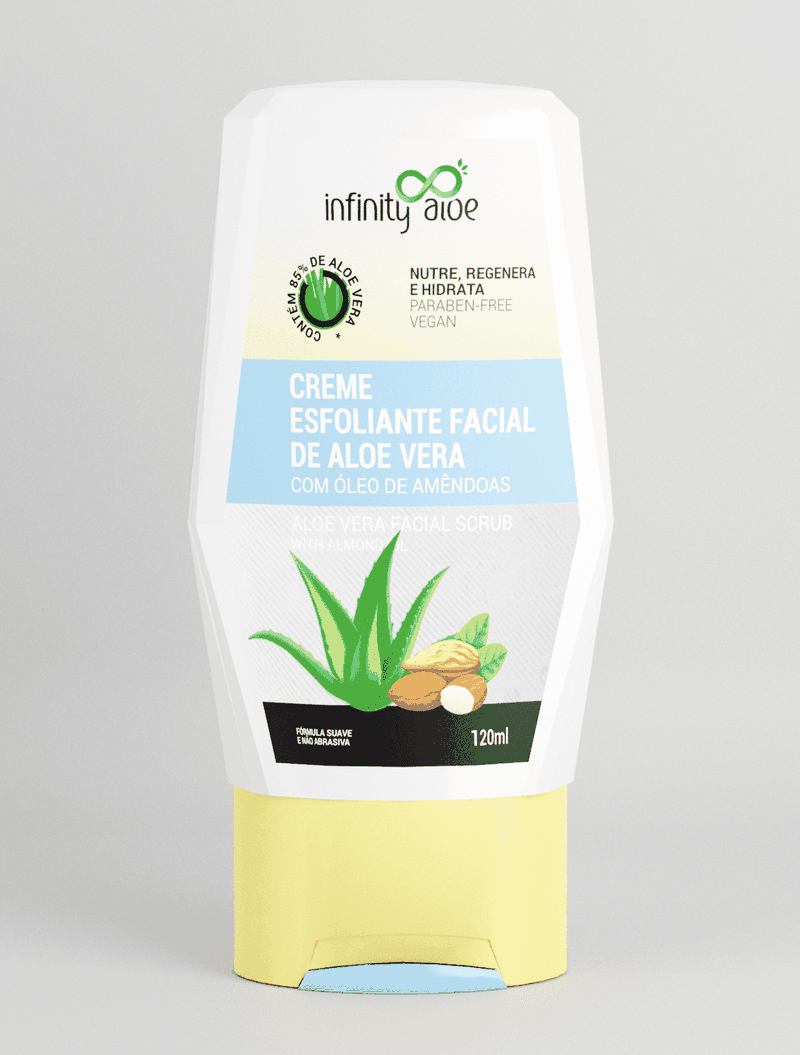 Creme Esfoliante Facial de Aloe Vera Com Óleo de Amêndoas 120 ml Infinity Aloe