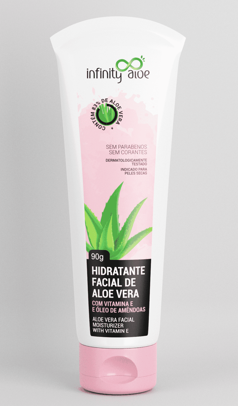 Hidratante Facial de Aloe Vera Com Vitamina E e Óleo de Amêndoas 90 g Infinity Aloe