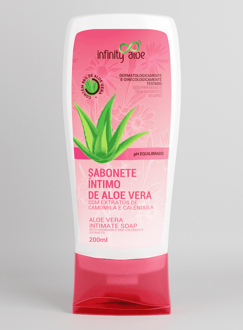 Sabonete Íntimo de Aloe Vera Com Extratos de Camomila e Calêndula 200 ml Infinity Aloe