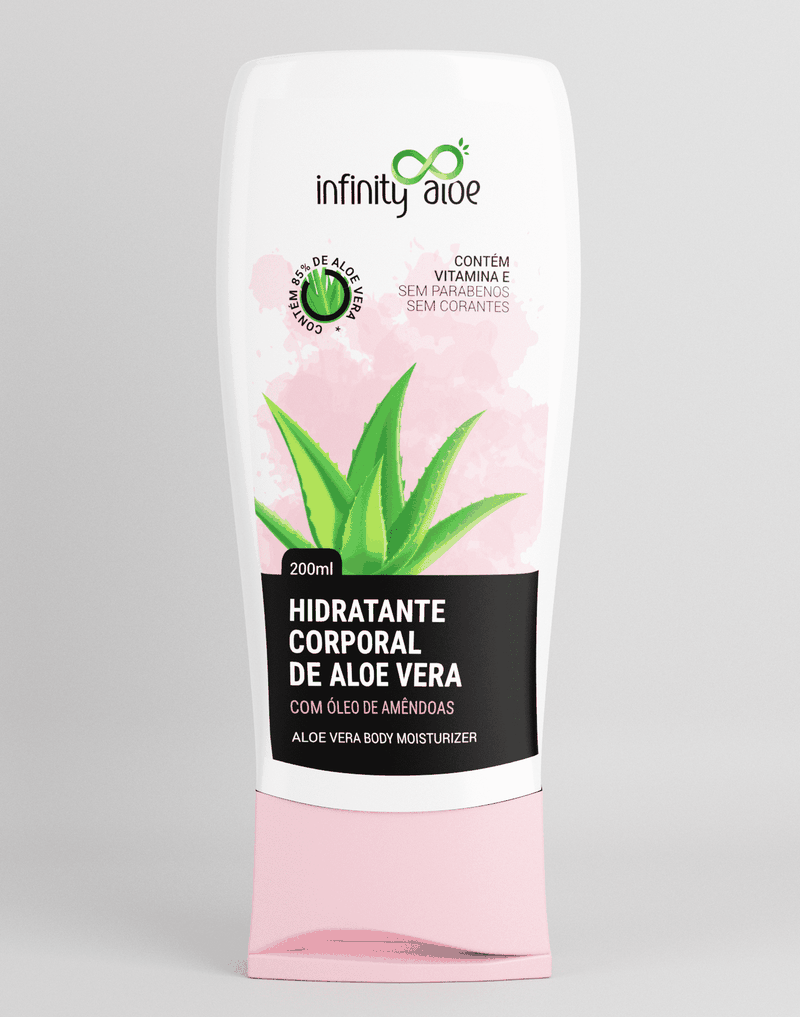Hidratante Corporal de Aloe Vera Com Óleo de Amêndoas 200 ml Infinity Aloe