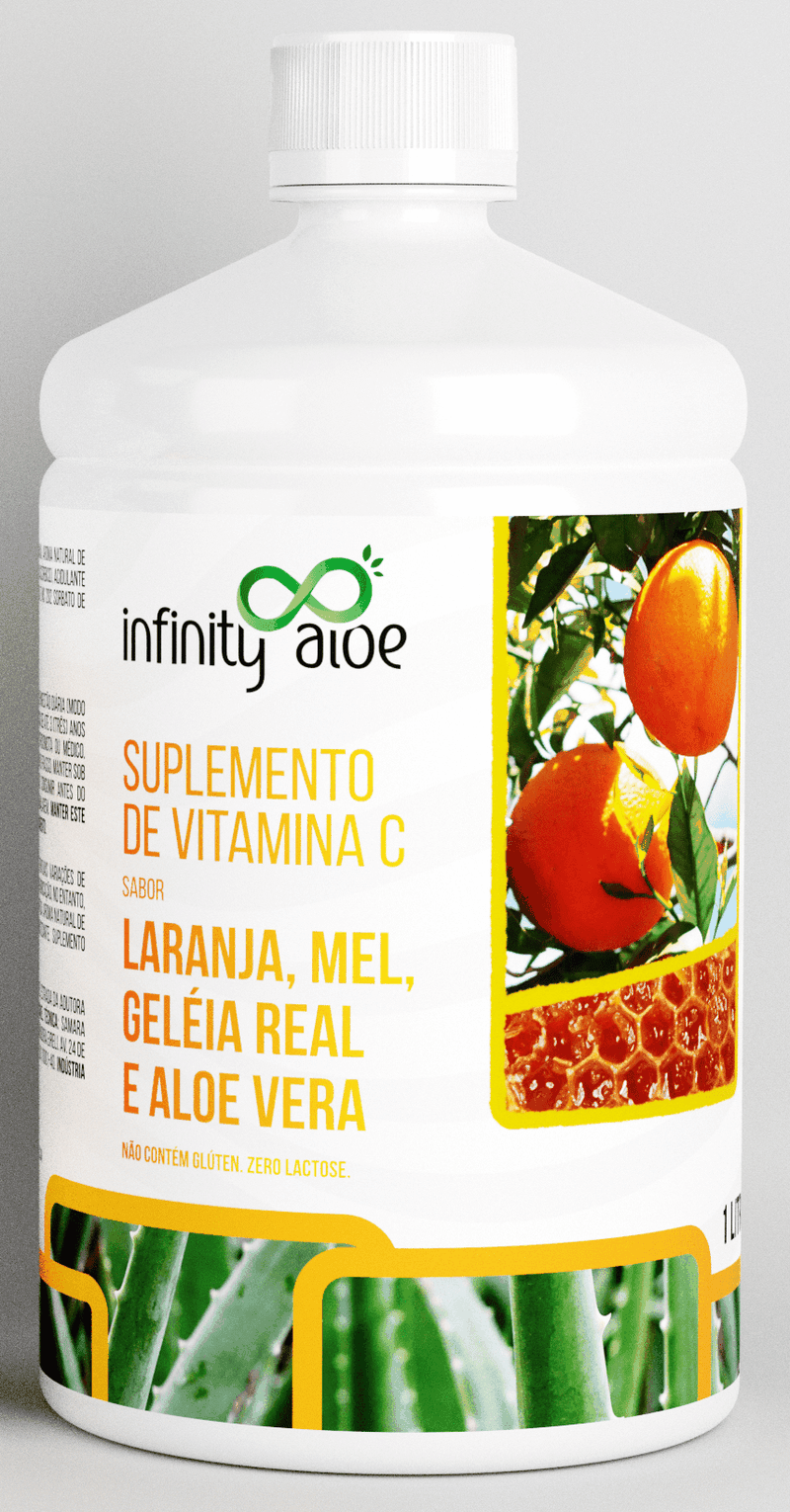 Suplemento de Vitamina C Com Laranja, Mel, Geléria Real e Aloe Vera 1 L Infinity Aloe