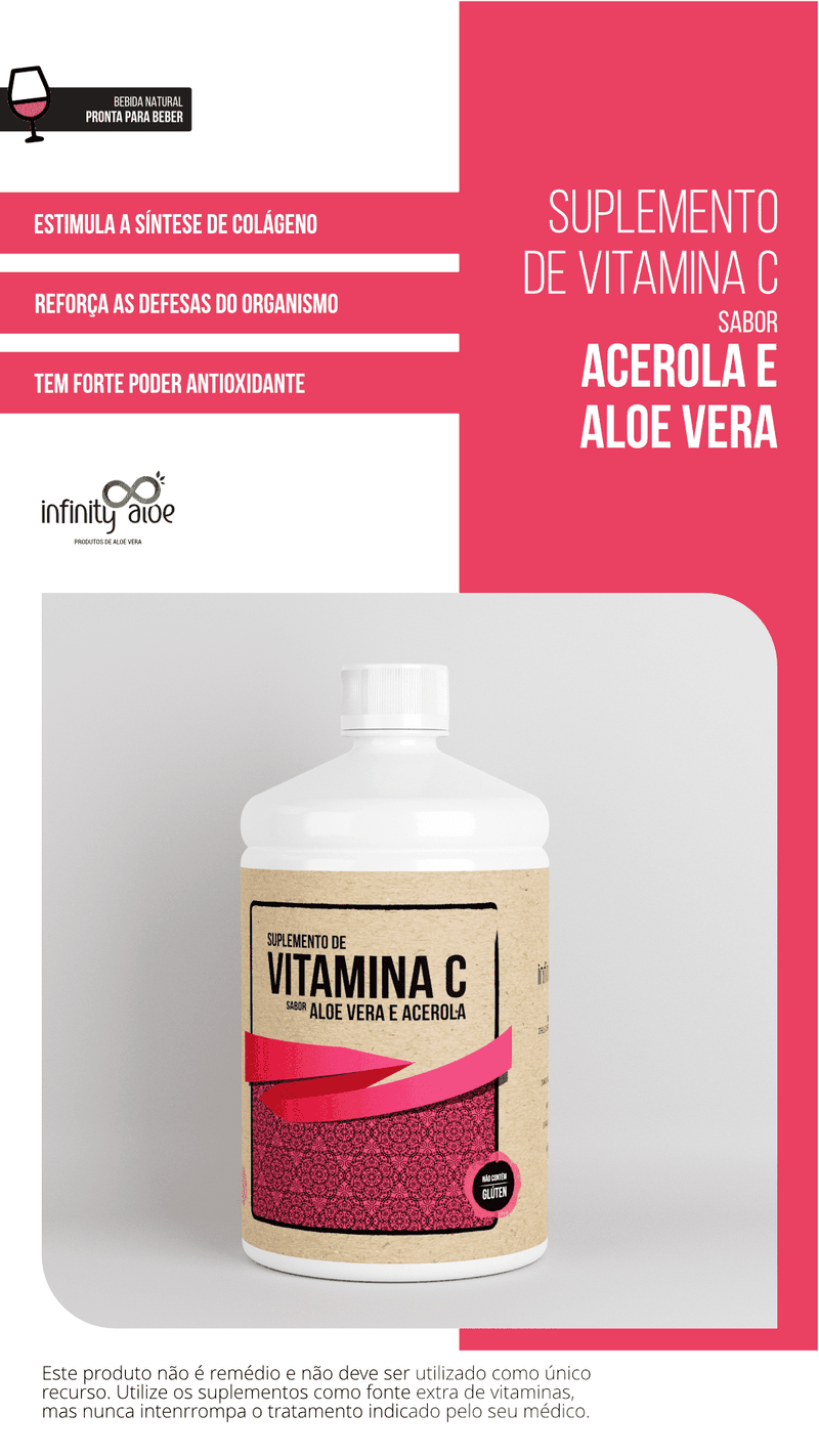 Suplemento de Vitamina C Bio Com Aloe Vera e Acerola 1 L Infinity Aloe