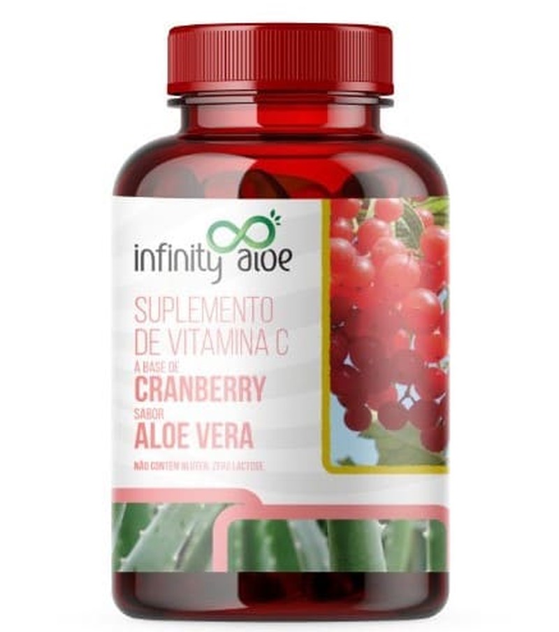 Suplemento de Vitamina C Com Cranberry e Aloe Vera 60 Cápsulas Infinity Aloe