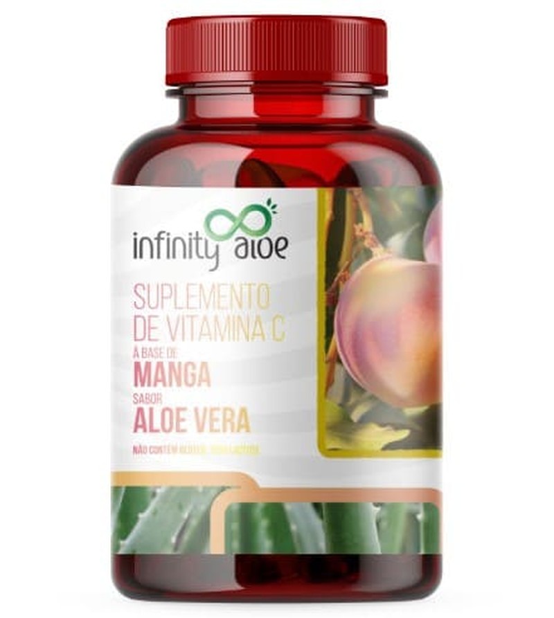 Suplemento de Vitamina C Com Manga e Aloe Vera 60 Cápsulas Infinity Aloe