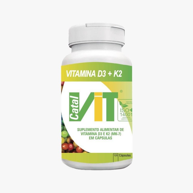 Vitamina D3 + K2 150mg 120 Cápsulas Catalmedic