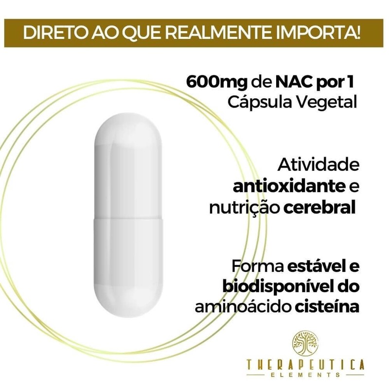 NAC (N-Acetil L-Cisteína) 600mg Vegan 60 Cápsulas Therapeutica Elements