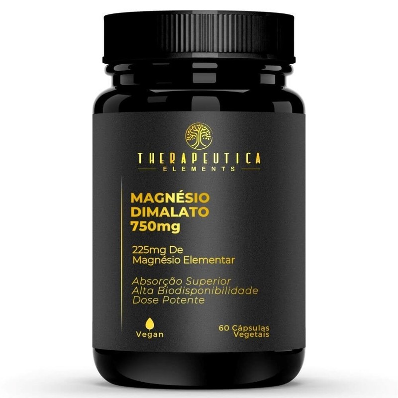 Magnésio Dimalato 750mg Vegan 60 Cápsulas Therapeutica Elements