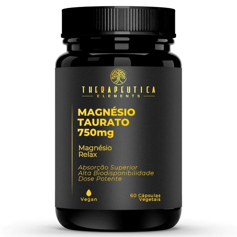 Magnésio Taurato 750mg Vegan 60 Cápsulas Therapeutica Elements