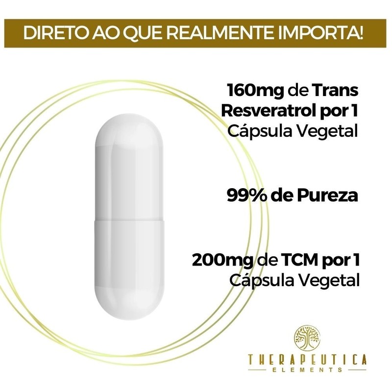 Trans Resveratrol + TCM Vegan 60 Cápsulas Therapeutica Elements