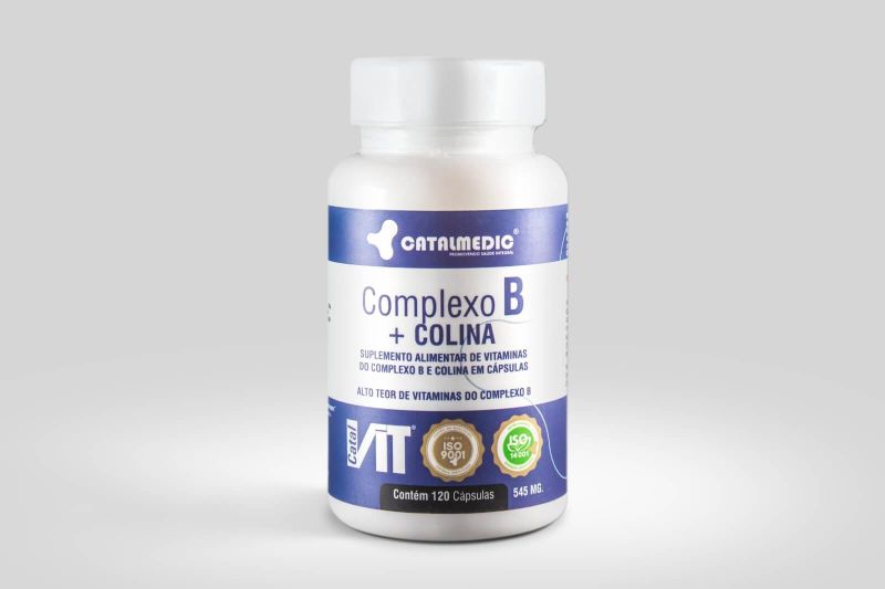 Vitamina Complexo B + Colina 545mg 120 Cápsulas Catalmedic