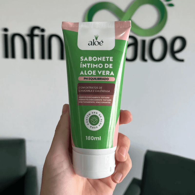 Sabonete Íntimo de Aloe Vera Com Extratos de Camomila e Calêndula 180 ml Infinity Aloe