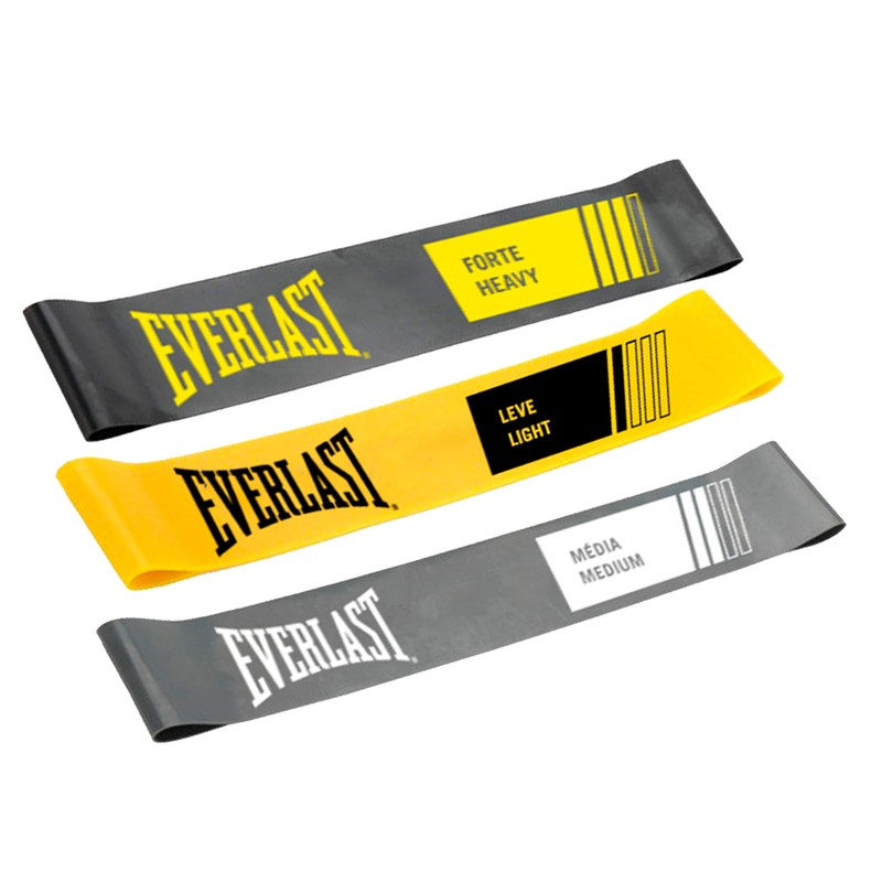 Kit Mini Band Leve/Médio/Forte 3 Cores Everlast