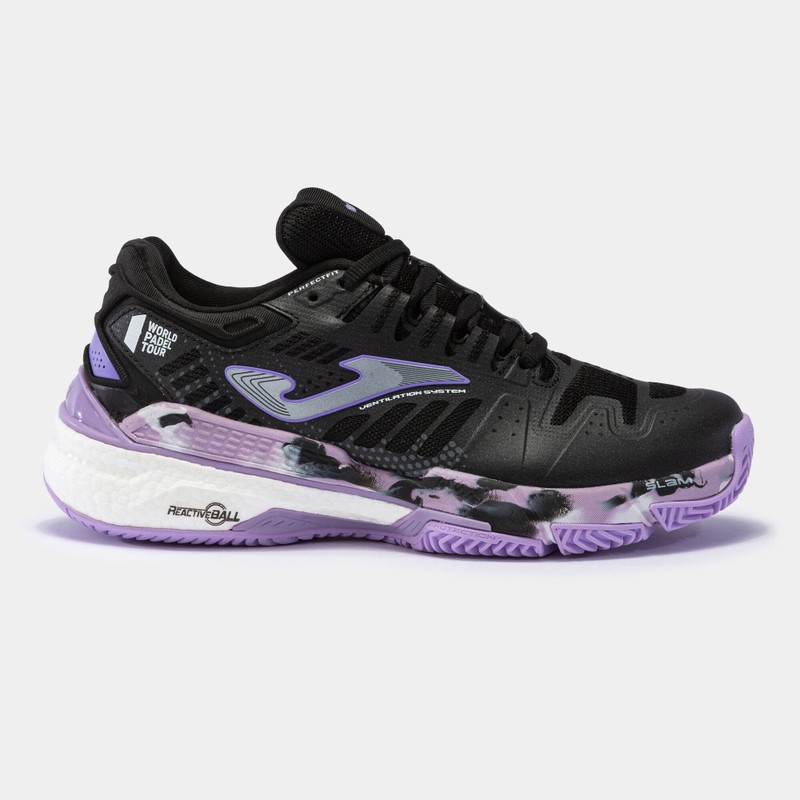 Tênis Slam Feminino Preto e Roxo Joma