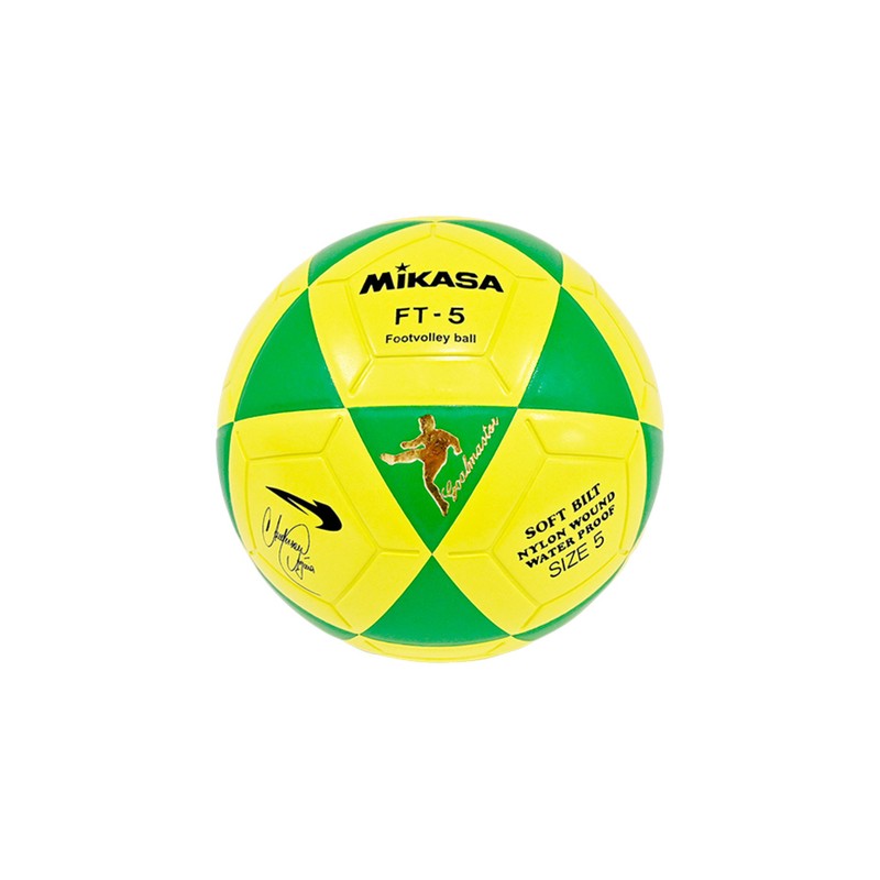 Bola Oficial de Futevôlei Mikasa FT-5 - Edição Anderson Águia Amarelo e Verde