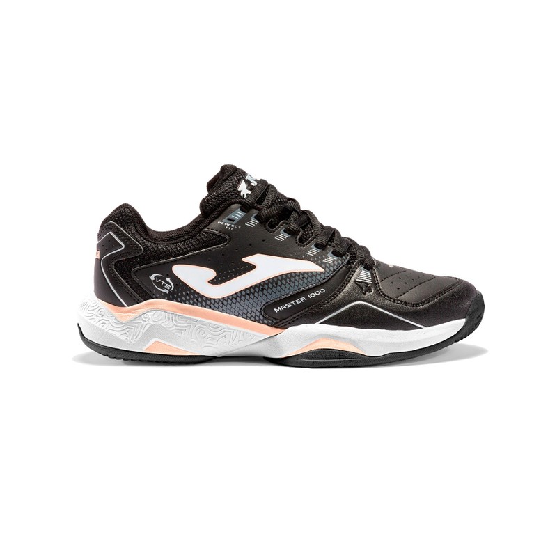 Tênis Master 1000 Lady Preto e Rosa Joma 