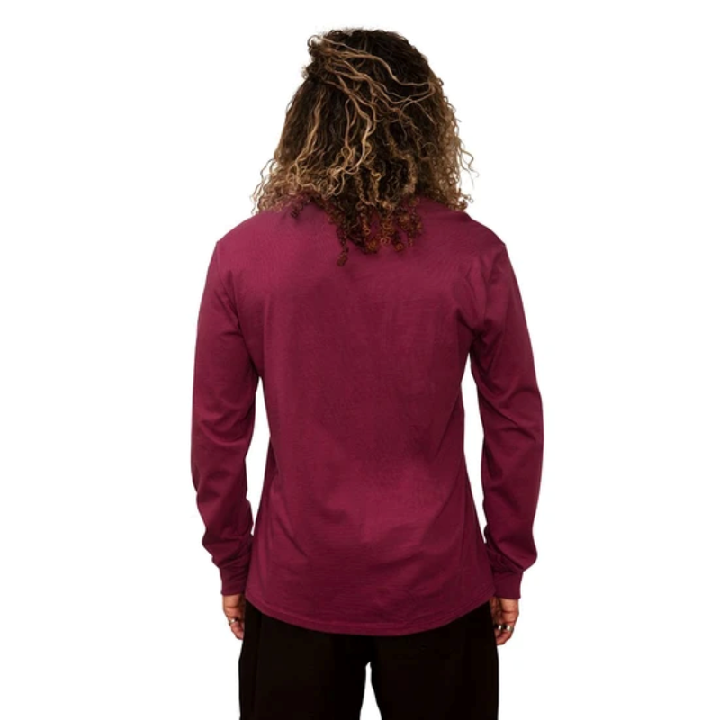 Camiseta Manga Longa Orgânica Bordô Florence