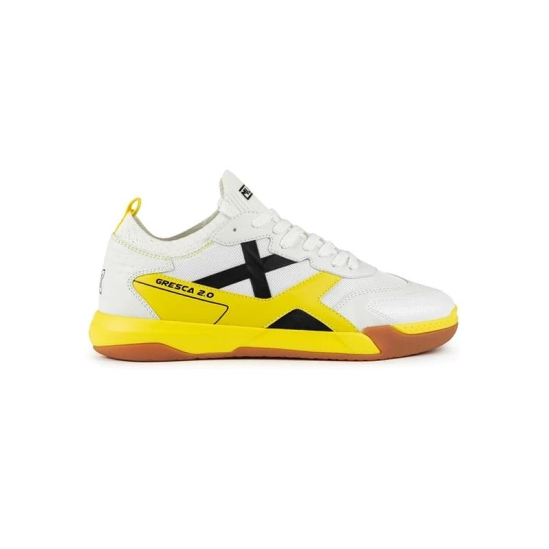 Chuteira Futsal Gresca 2.0 06 Branco e Amarelo Munich