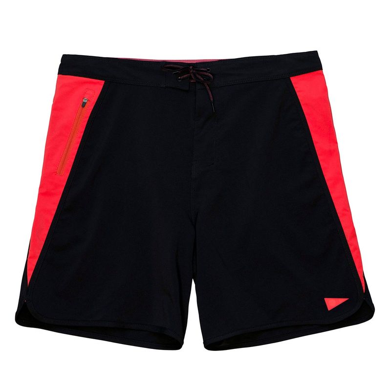 Boardshort Burgee Preto e Vermelho Florence
