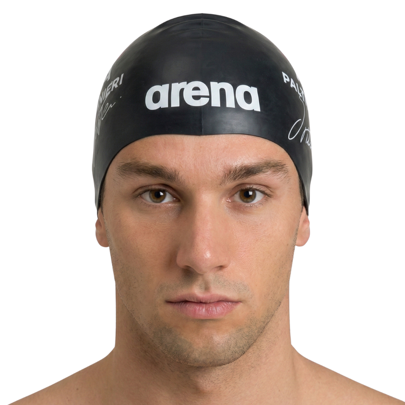 Touca de Natação Athletes Signature Gregorio Paltrinieri Preto arena