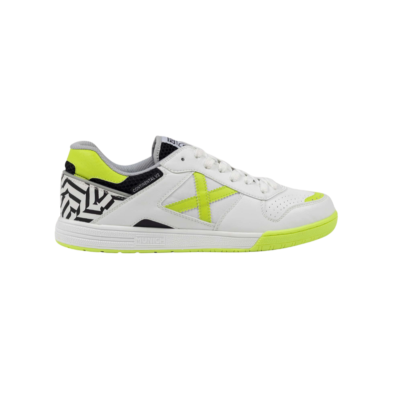 Chuteira Futsal Continental V2 67 Branco/Amarelo Munich