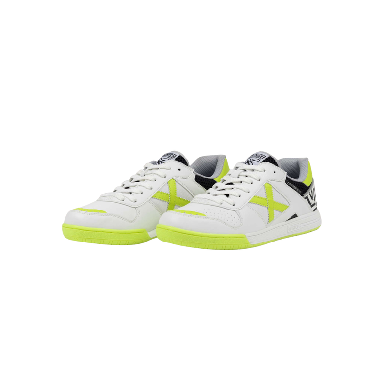 Chuteira Futsal Continental V2 67 Branco/Amarelo Munich