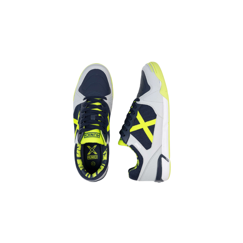 Chuteira Futsal One Azul/Amarelo Munich