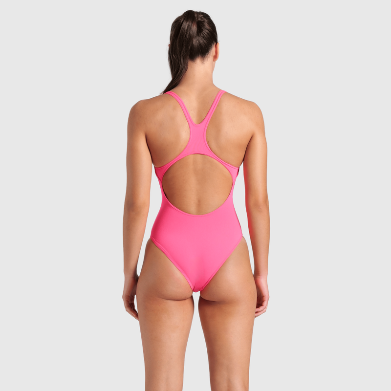Maiô de Natação Maxlife Team Pro Solid Rosa Shock/Azul Água arena