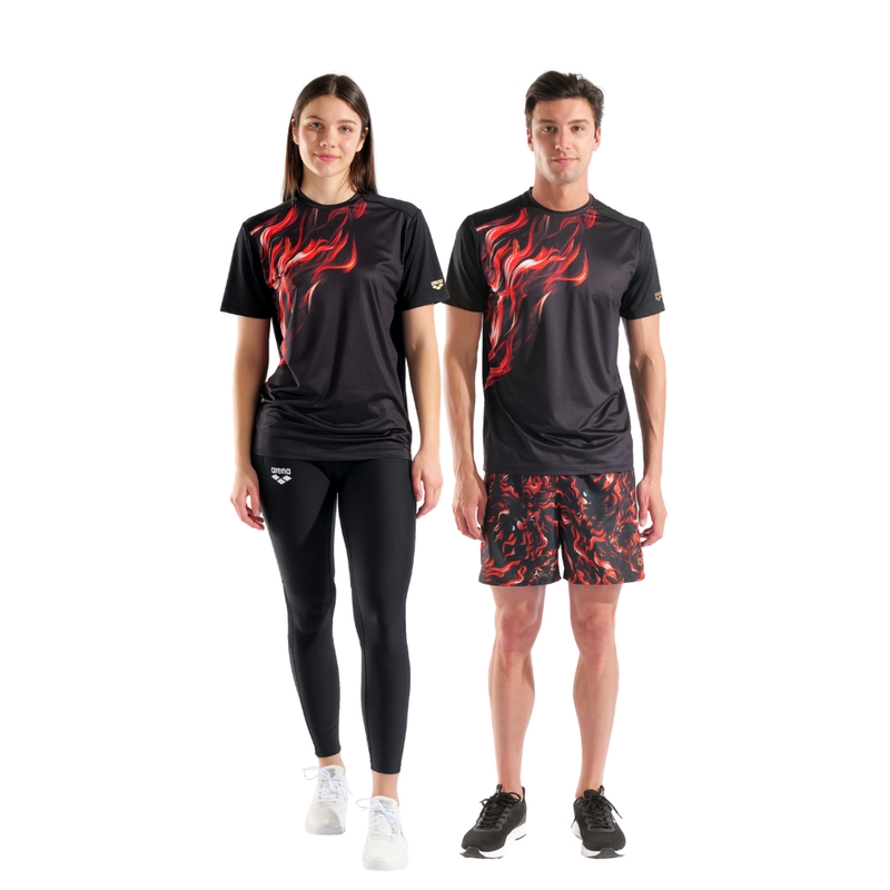 Camiseta Manga Curta Indomitus Preto/Vermelho arena