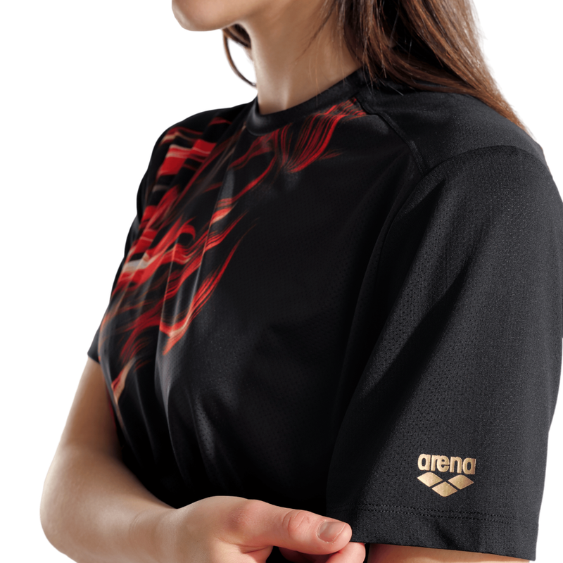Camiseta Manga Curta Indomitus Preto/Vermelho arena