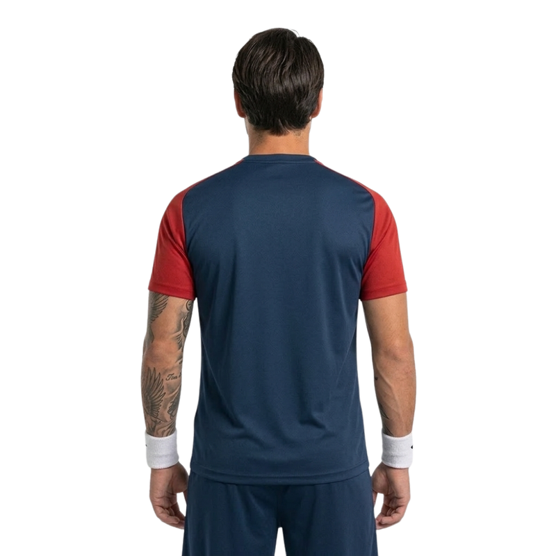 Camiseta Manga Curta Academy IV Azul/Vermelho Joma