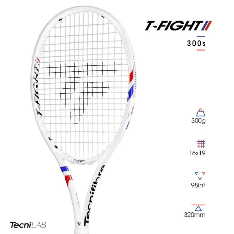 Raquete de Tênis T-Fight V2 300S Isoflex Branco Tecnifibre