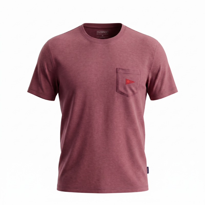 Camiseta Manga Curta Burgee Pocket Bordô Florence