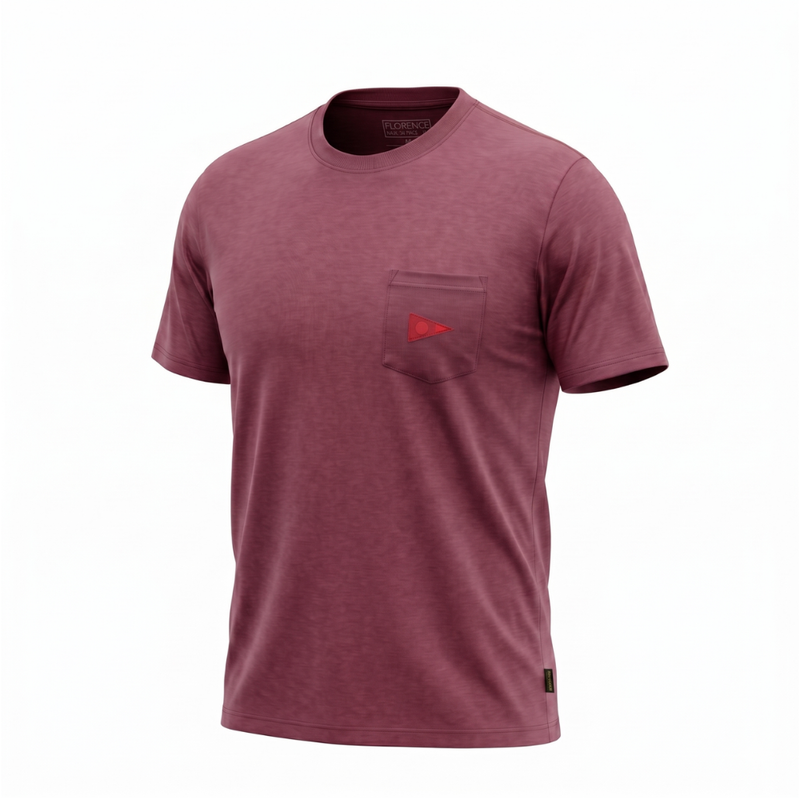 Camiseta Manga Curta Burgee Pocket Bordô Florence