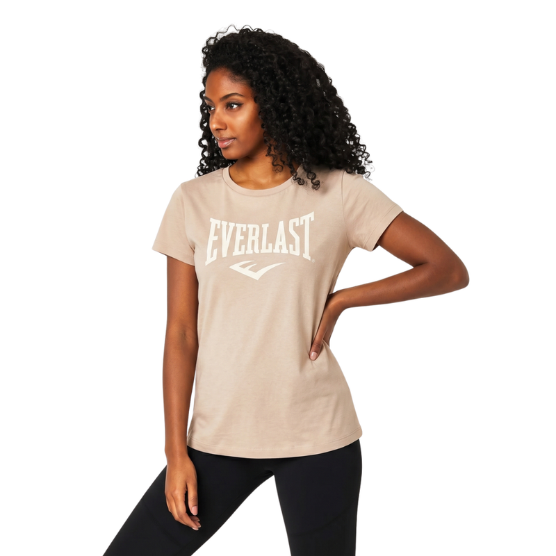 Camiseta Manga Curta Essentials Large Logo Caqui Everlast