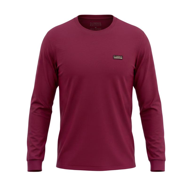 Camiseta Manga Longa Orgânica Bordô Florence