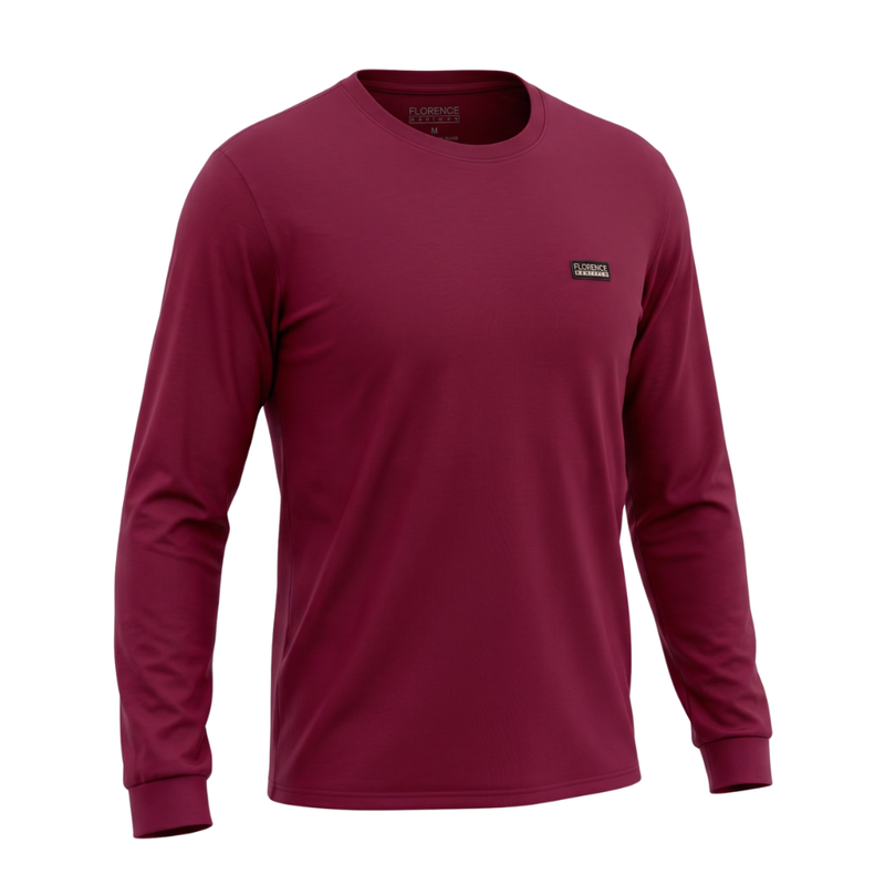Camiseta Manga Longa Orgânica Bordô Florence
