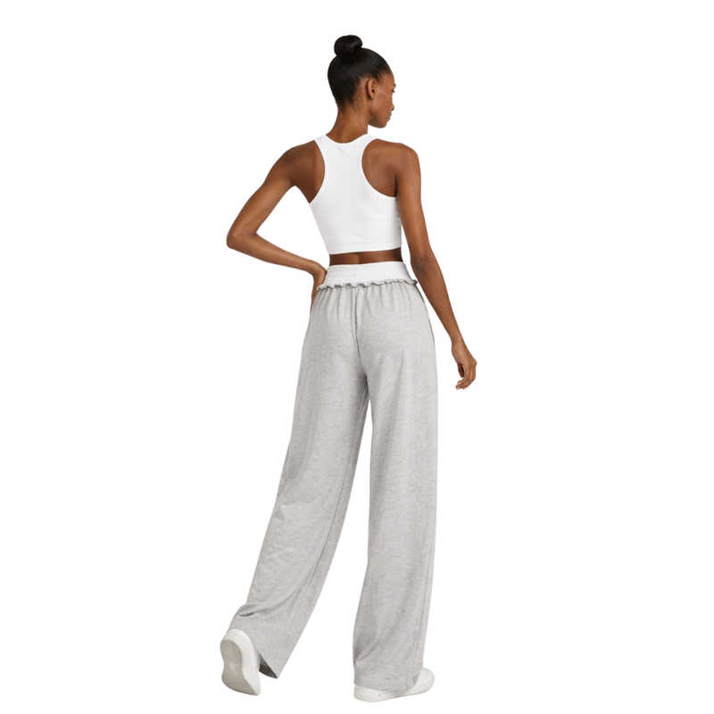 Calça Wide Cinza Mescla Claro Everlast
