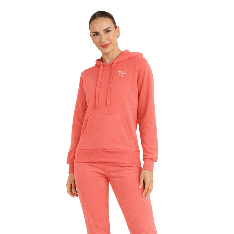 Moletom com Capuz Essentials Small Logo Coral Everlast