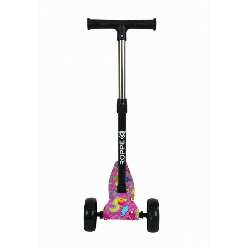 Patinete Infantil 3 Rodas Dobrável Rosa Roppe