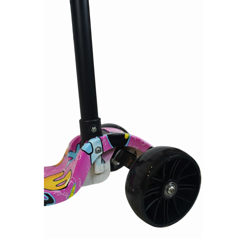 Patinete Infantil 3 Rodas Dobrável Rosa Roppe