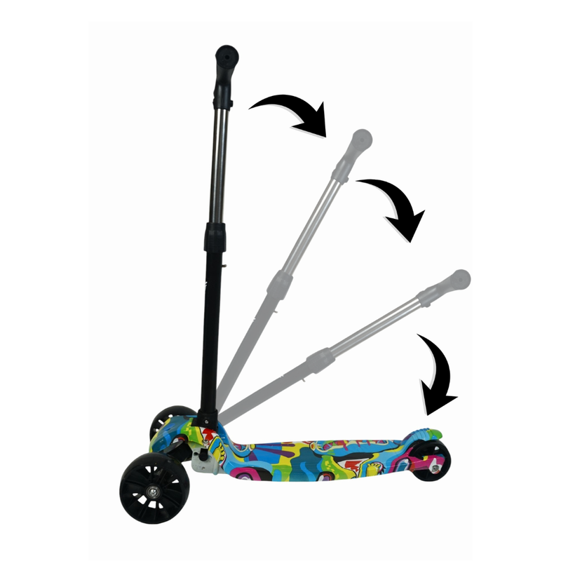 Patinete Infantil 3 Rodas Dobrável Azul Roppe