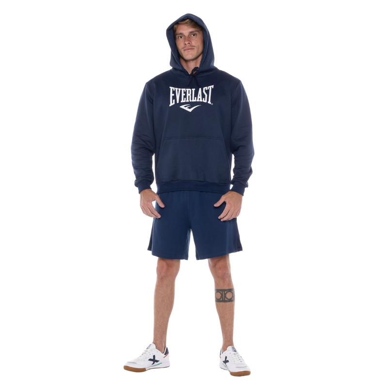 Moletom com Capuz Essentials Big Logo Marinho Everlast