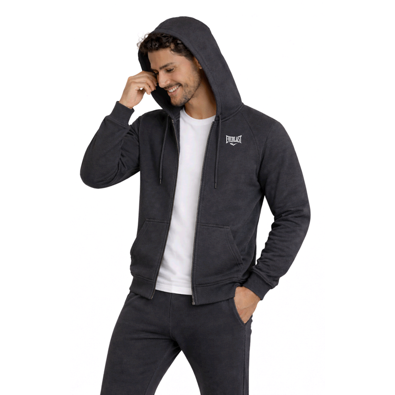 Moletom com Zíper Essentials Mini Logo Chumbo Everlast