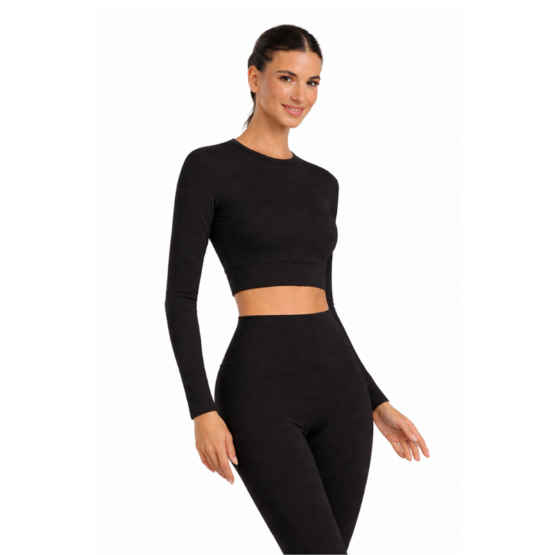 Top Manga Longa Fitt Preto Everlast