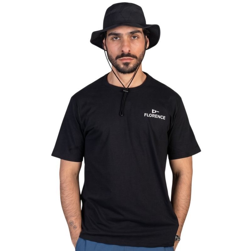 Camiseta Manga Curta Crew Preto Florence