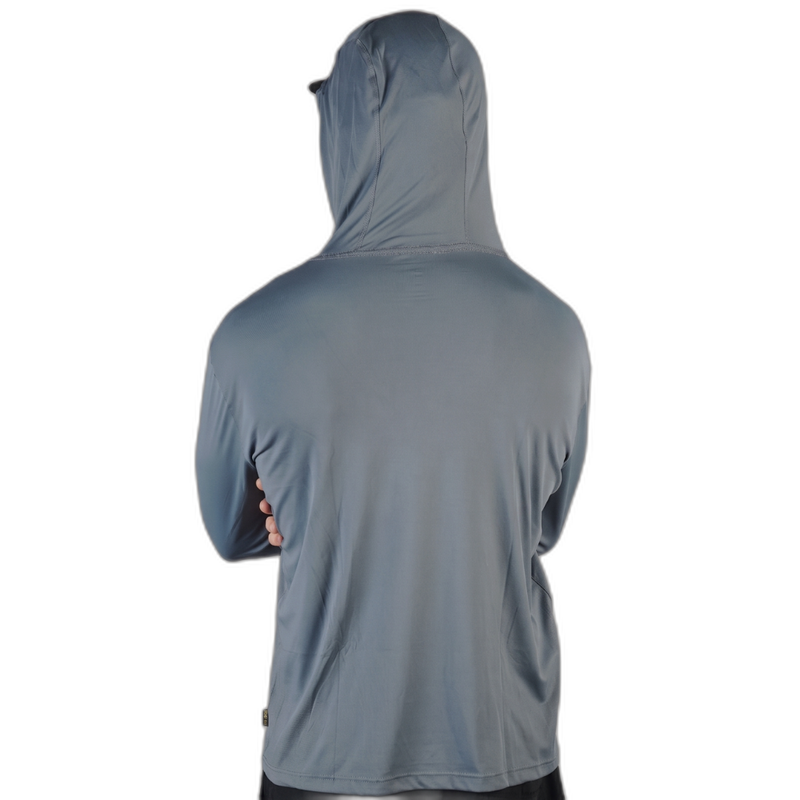 Camiseta Manga Longa UV com Capuz Cinza Escuro Florence