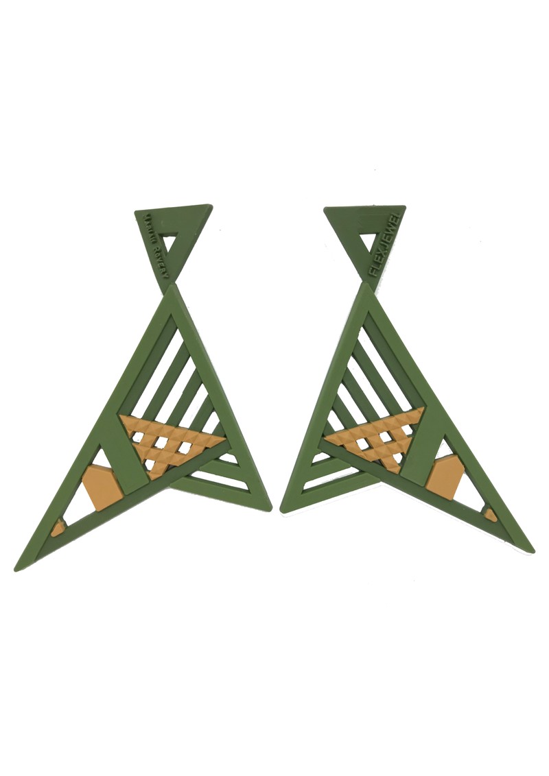 Brinco Triângulo Escaleno Verde